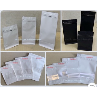 {1kg/size} Túi zipper 8 cạnh, túi zipper giấy trắng/ nhôm trắng sữa đựng thực phẩm, đựng cafe (hàng cao cấp - SP y hình)