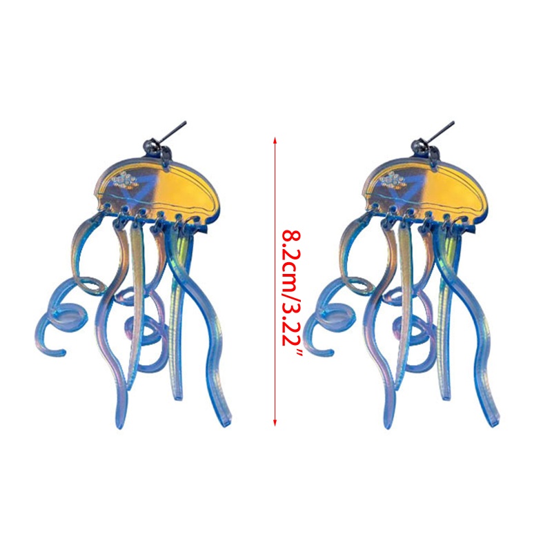 Khuyên Tai Tua Rua Hình Sứa Biển Phản Quang Vui Nhộn