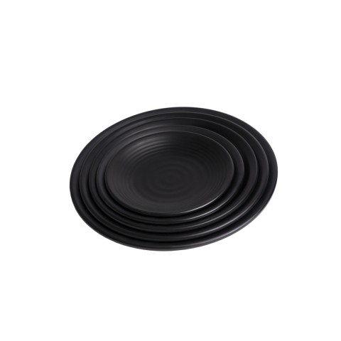 Đĩa Nhựa Melamine Đen Nhám 22cm