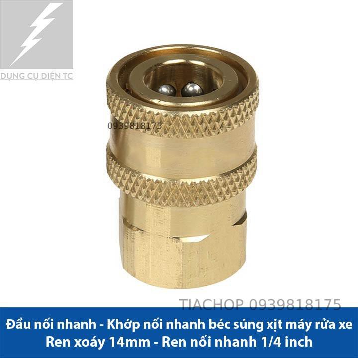 Bộ khớp nối nhanh đầu ra 22 cho máy rửa xe áp lực cao, máy xịt rửa cao áp, máy rửa xe gia đình