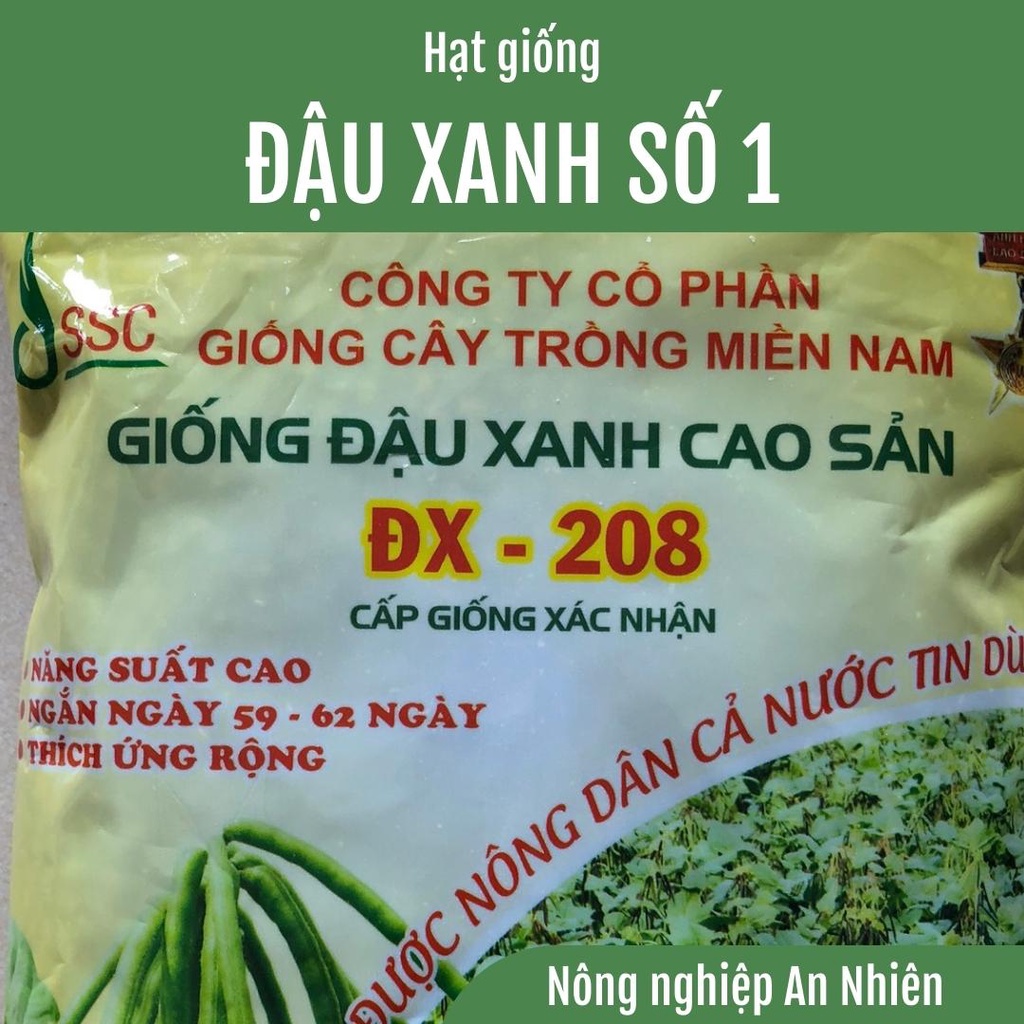 Gói 1Kg Hạt giống ĐẬU XANH CAO SẢN ĐX-208