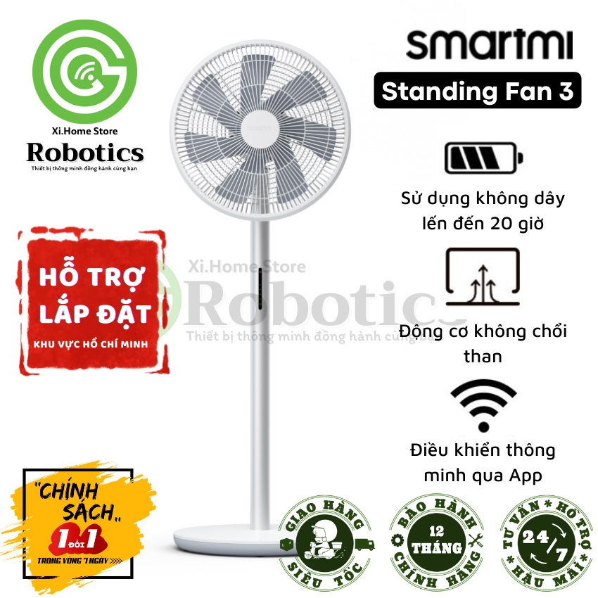 💥HỎA TỐC💥 SMARTMI Gen 3 PRO - Air Circulator Fan | Gen 3 | Gen 2S quạt đứng không dây thông minh. Bảo hành 12 tháng