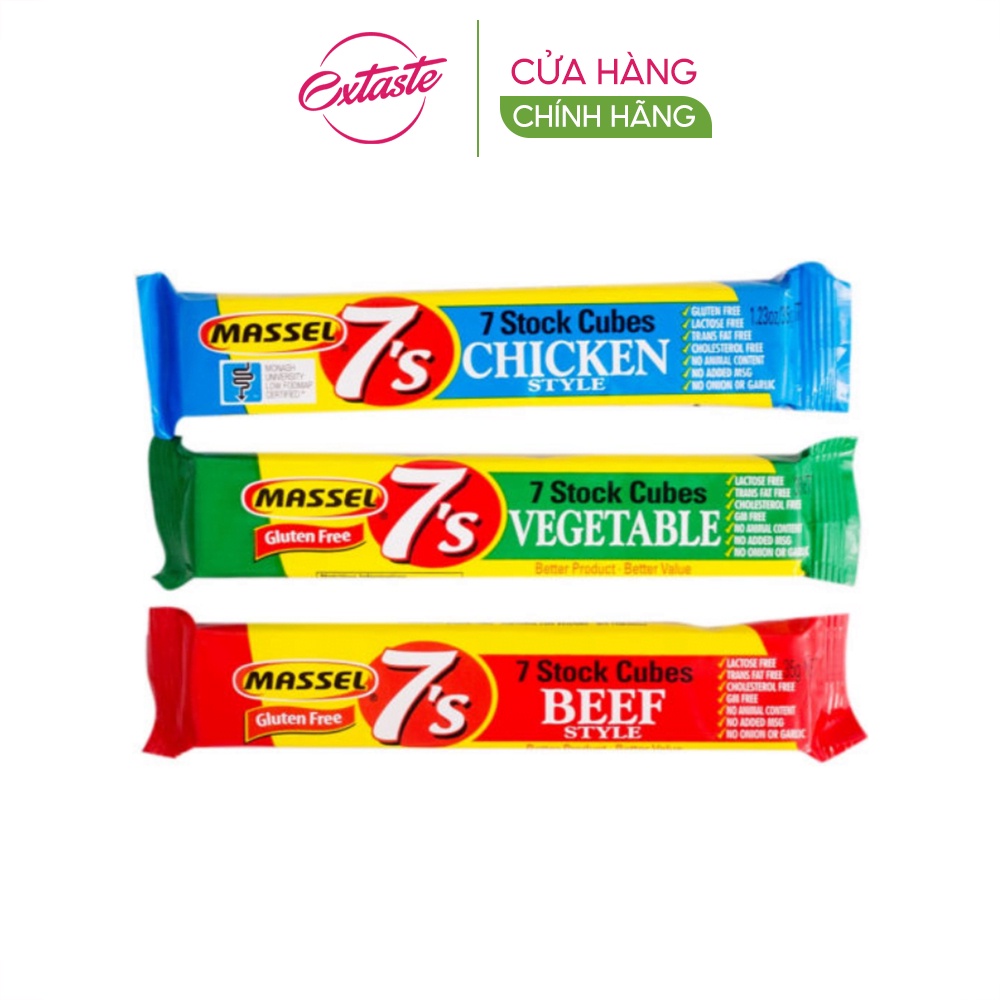 Bột nêm dạng viên vị gà Massel 7 Stock Cubes Chicken Style thanh gia vị nêm thơm ngon tiện lợi 35 gr