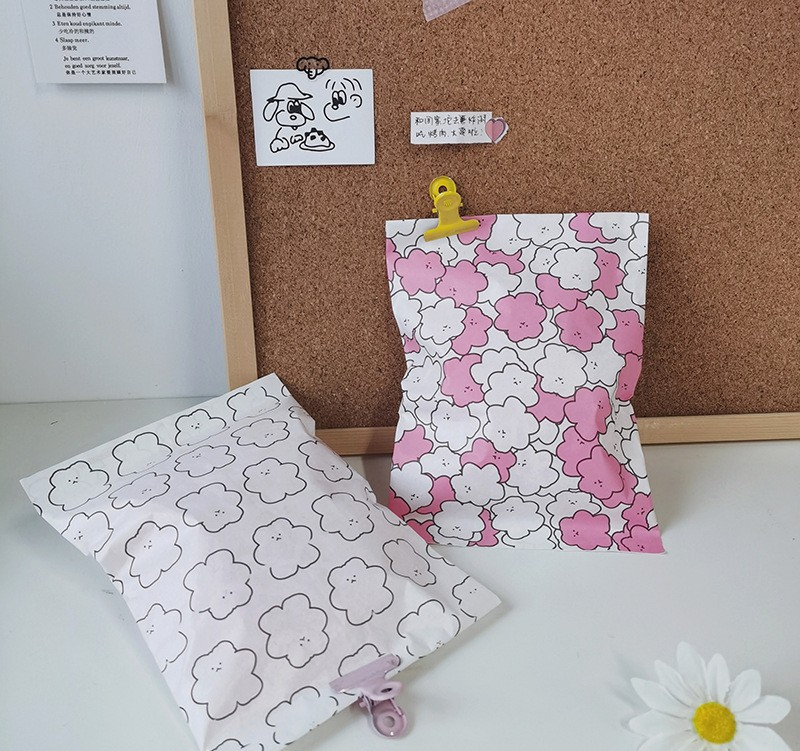 Túi giấy nhỏ gọn họa tiết hình mặt cười hoạt hình màu cam/ xanh dương dễ thương dùng để đựng quà tặng