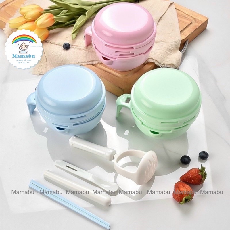 Bộ Dụng Cụ Lúa Mạch 10 Chi Tiết Chế Biến Đồ Đồ Ăn Dặm Kiểu Nhật Cho Bé Gồm Rây Lọc, Vắt Cam, Bào Mài Rau Củ Quả Mamabu