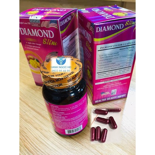 Viên uống giảm cân Diamond Slim, hỗ trợ chuyển hóa chất béo, giảm cân, bổ sung collagen đẹp da - Healt Pharmacy