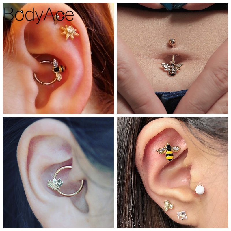 1 Khuyên Xỏ Cơ Thể Bằng Thép Không Gỉ Cá Tính
