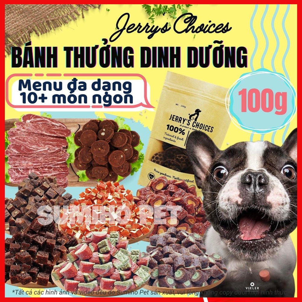 Bánh thưởng cho chó Jerry's Choices (100gr/túi) thức ăn cho chó