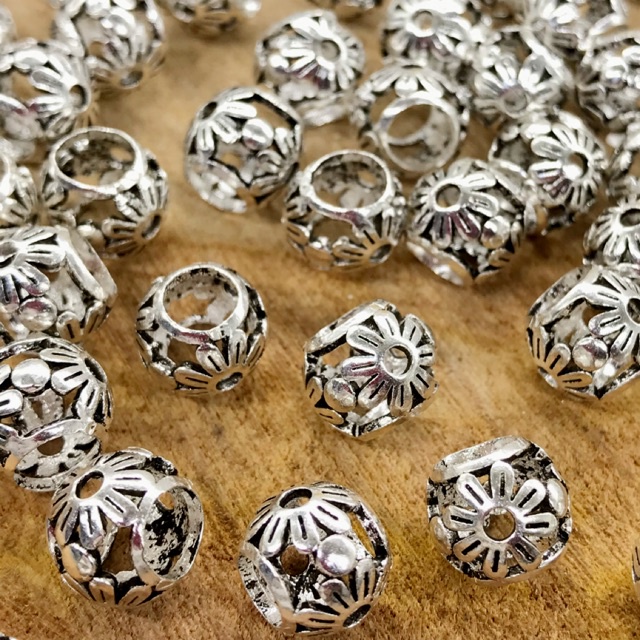 CHUYÊN SỈ  Charm bạc trụ hoa hàng siêu đẹp - Bạc tốt loại 1, PH243