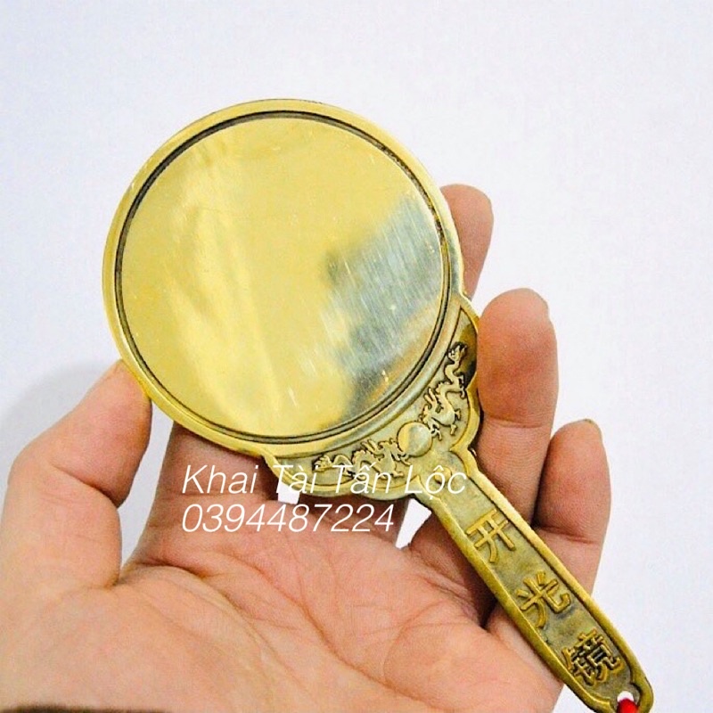 Gương khai Quang , gương kính đàn bằng đồng 15cm