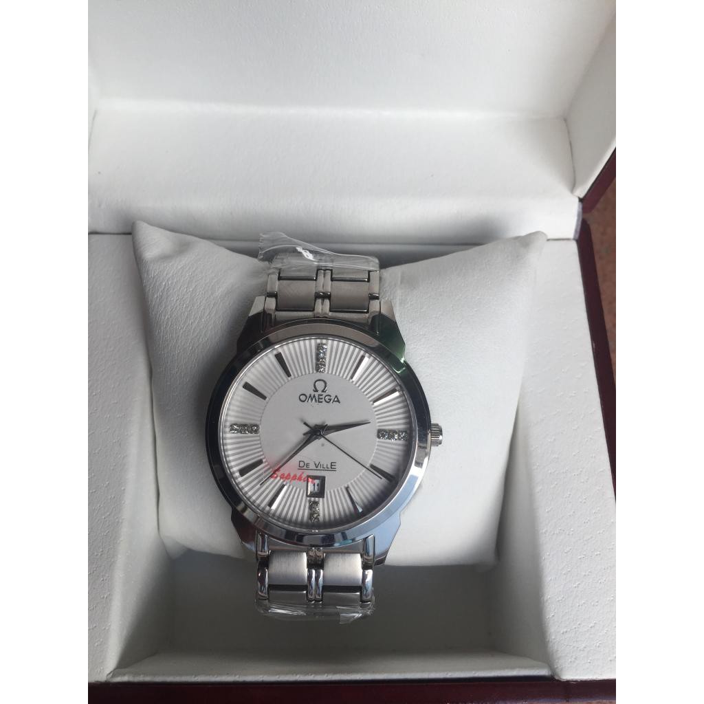 ĐỒNG HỒ OMEGA NAM CÓ NGÀY - BOX KÍNH SAPPHIA CHỐNG TRẦY