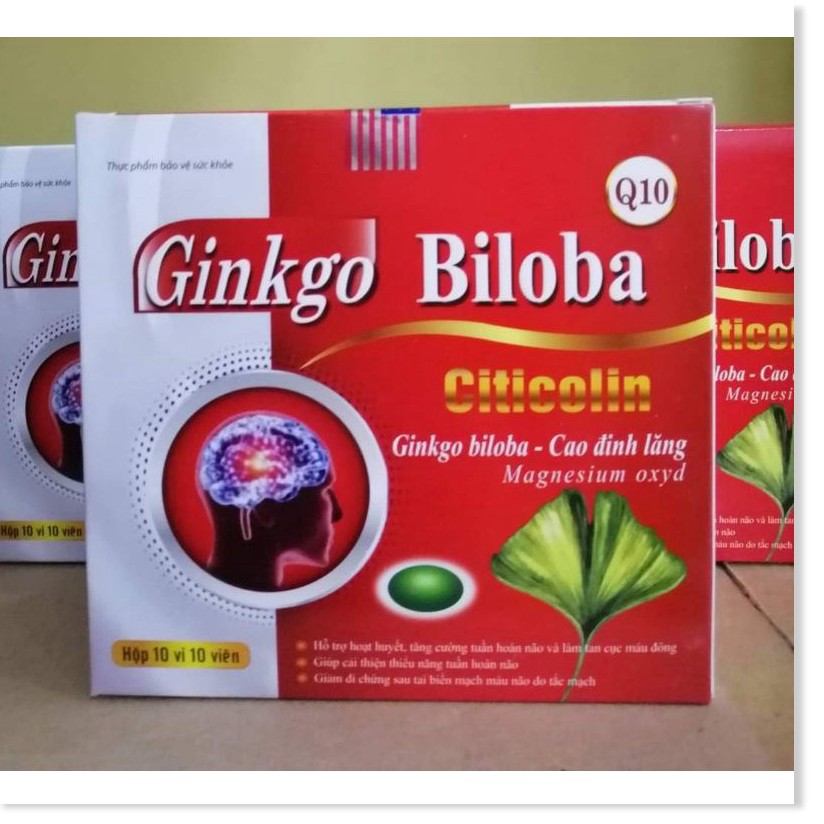 (CHÍNH HÃNG) Bổ não Ginkgo Biloba Citicolin Coenzym Q10 giúp hoạt huyết, dưỡng não