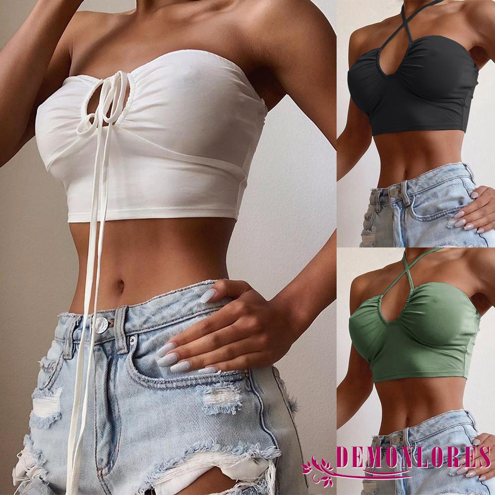 Áo Hai Dây Màu Trơn Thiết Kế Đơn Giản Quyến Rũ Dành Cho Nữ