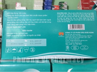 Găng tay cao su y tế Vglobe có bột