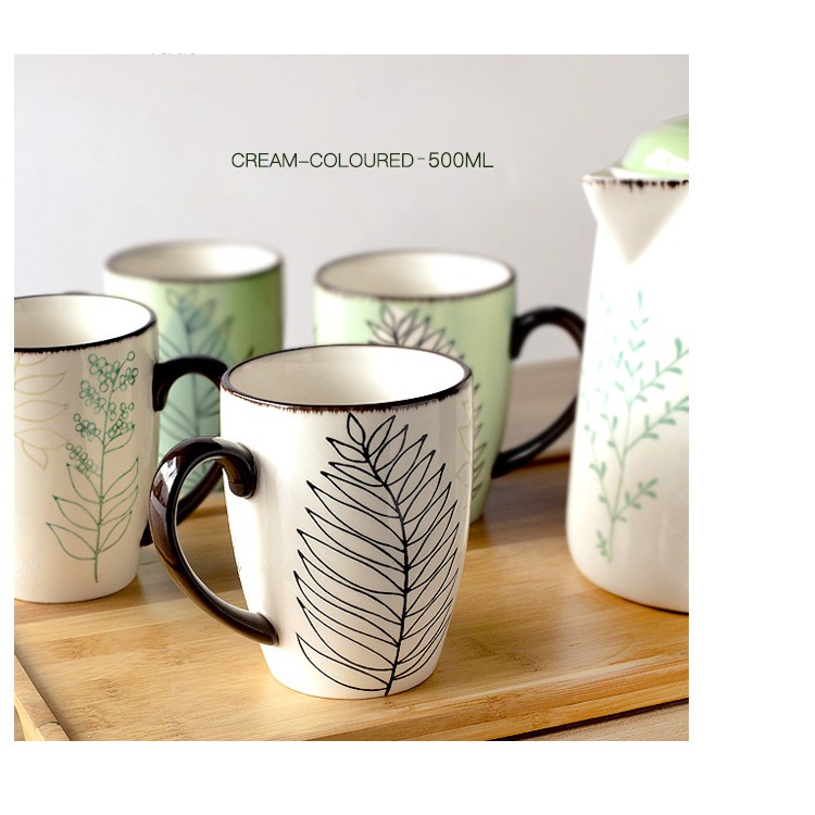 Bộ Bình nước cao cấp sứ tráng men phong cách NHẬT BẢN