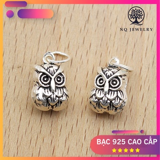Charm bạc hình mặt cú mèo treo