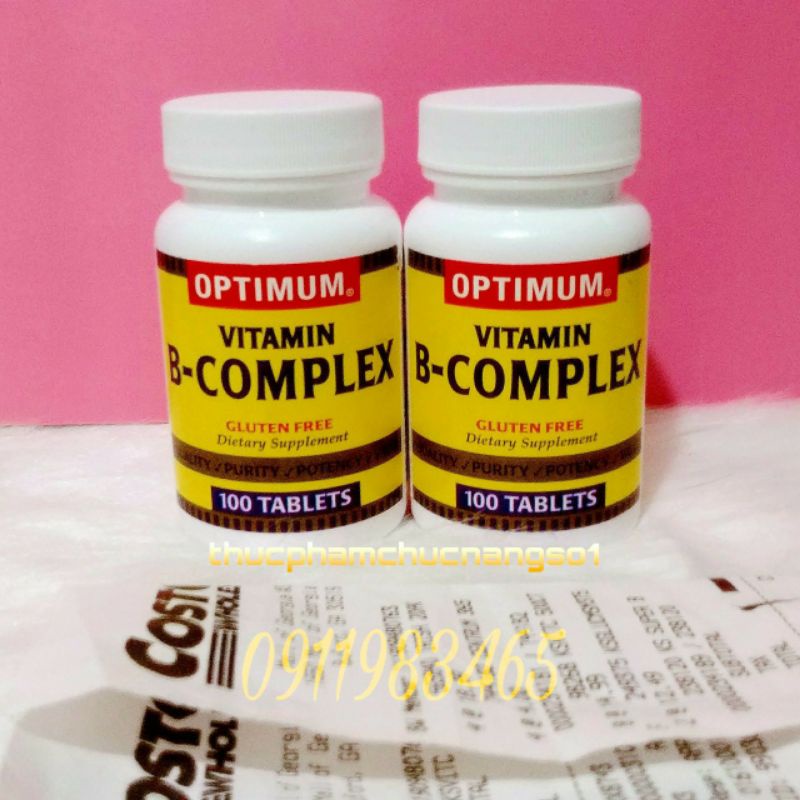 Super B Complex Optimum 100 Viên Hàng Mỹ Vitamin B Tổng Hợp Cam Kết Chính Hãng