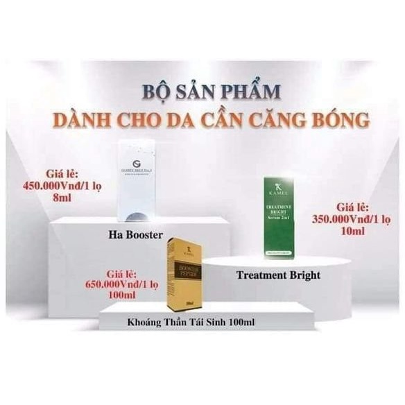 Khoáng thần tái sinh Dưỡng ẩm Trắng Da Mờ Thâm Nám, Căng Bóng Thu Nhỏ Lỗ Chân Lông100ml - BOOSTER PEPTIDE KARMEL