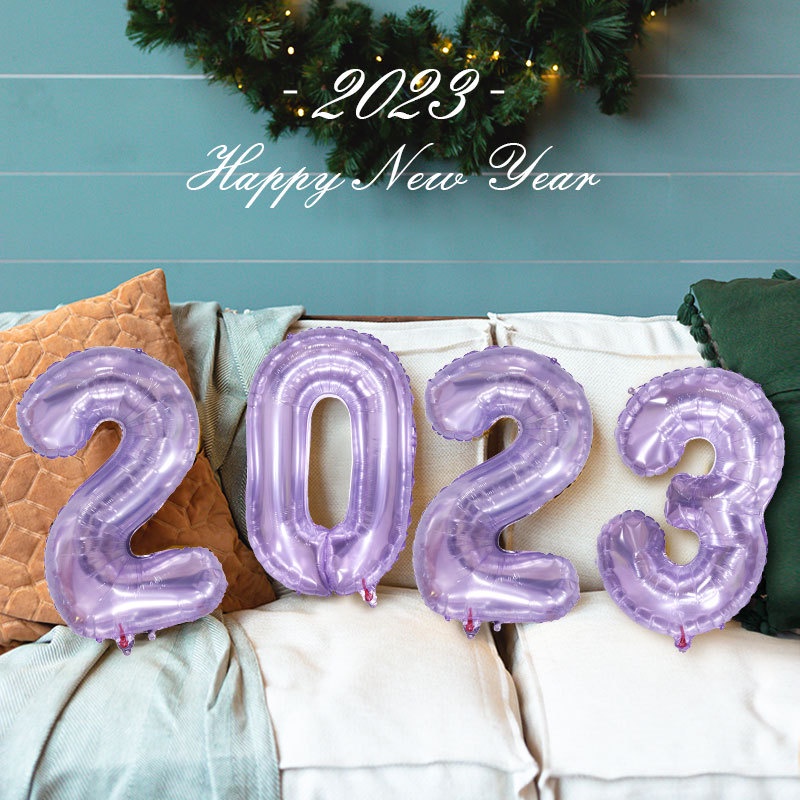 1 Bộ Bong Bóng Hình Số Năm Mới 2023 Trang Trí Tiệc
