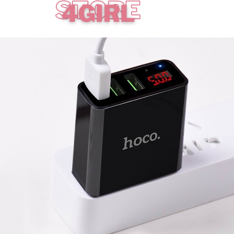 Cốc sạc Hoco C15 3 /cổng sạc nhanh 3.0A có đèn Led báo sạc thông minh (Sản phẩm có 2 màu) Store4girls