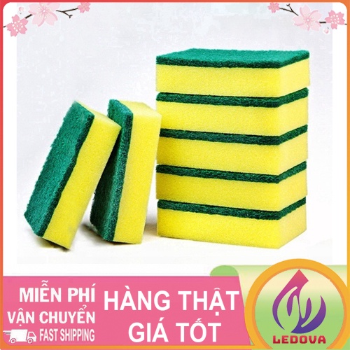 Miếng rửa chén bát vàng xanh tiện dụng