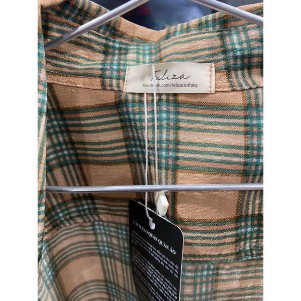 Sơ mi kẻ Feliza Clothing nguyên tag