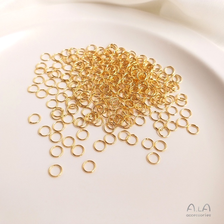 Set 50 Vòng Nối Đuôi Hàn Bằng Đồng 14K18K Màu Vàng Đồng Chuyên Dụng Chất Lượng Cao diy