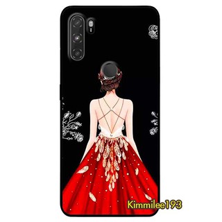 Ốp lưng dành cho vsmart active 3 mẫu cô gái đầm đỏ nền đen