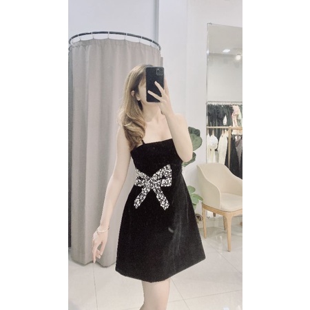 Đầm dự tiệc 2 dây đính đá cao cấp Nnali Dress