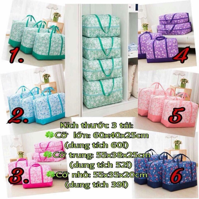 Set 3 túi đựng chăn đựng đồ