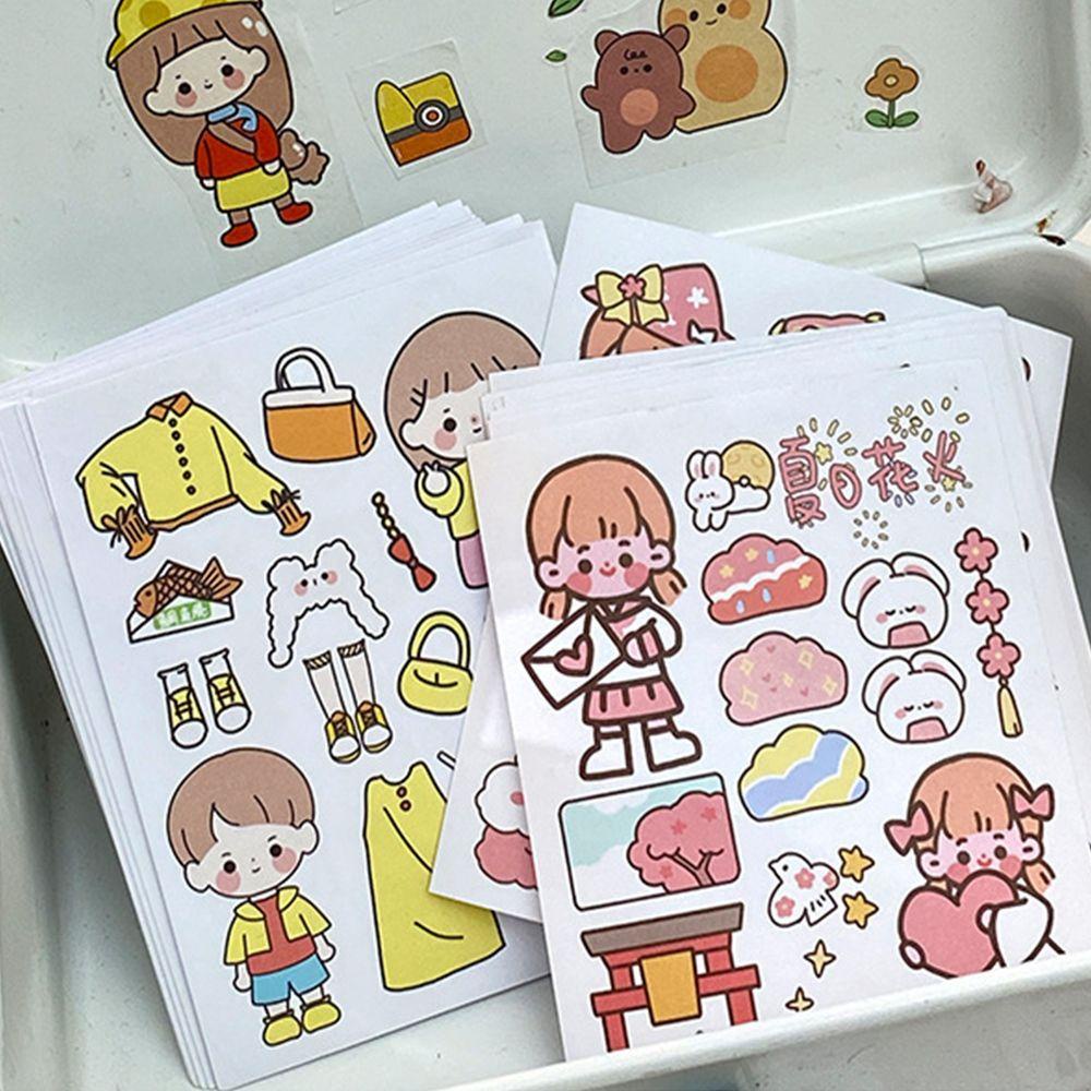 Bộ Sticker Hoạt Hình Dán Trang Trí Sổ Tay DIY Chống Nước
