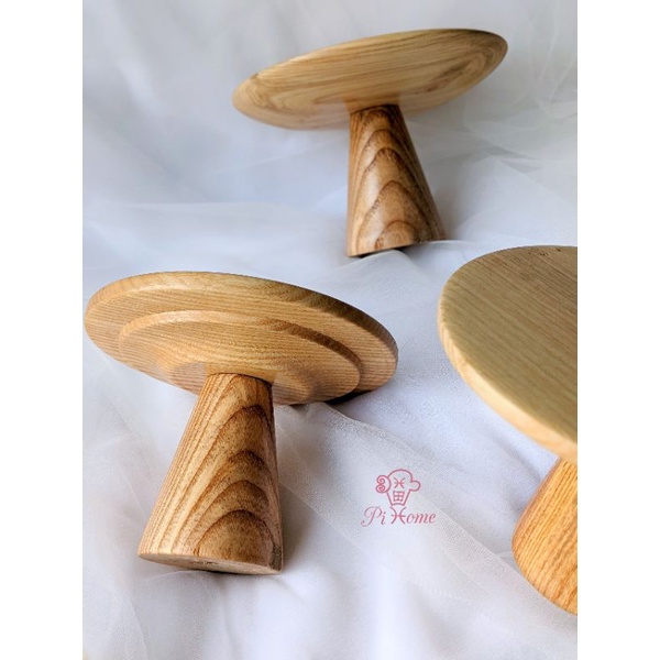 Khay gỗ để bánh/trái cây chân nấm (loại nhỏ)