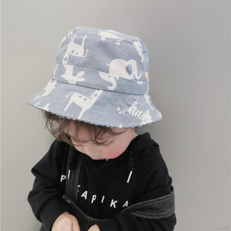 Mũ rộng vành họa tiết hoạt hình dễ thương cho bé