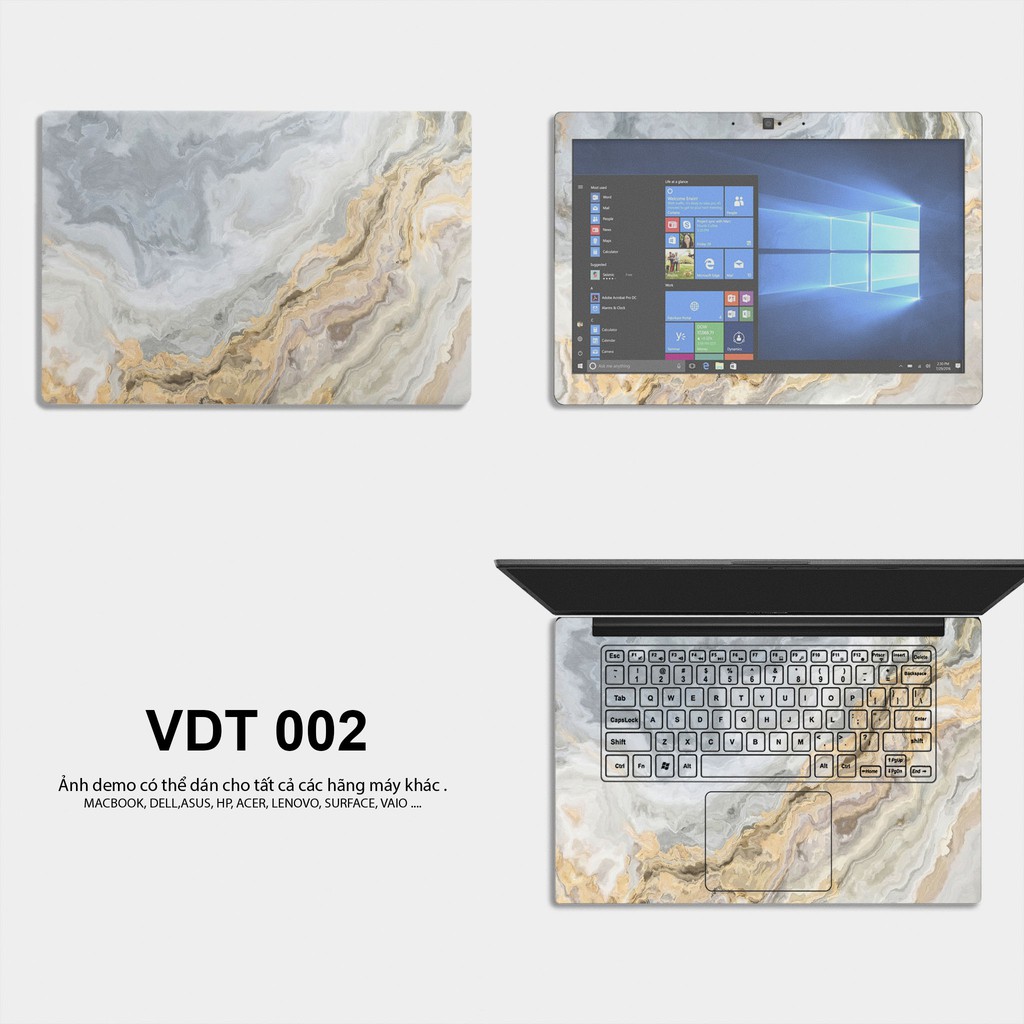 Miếng Dán Skin Laptop Mẫu Vân Đá- Decal Dán cho Dell, Hp, Asus, Lenovo, Acer, MSI, Surface,Vaio, Macbook
