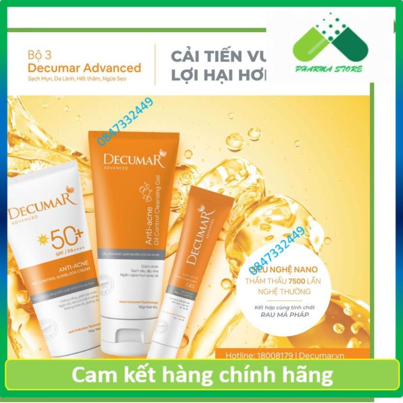 [NEW] Combo DECUMAR ADVANCED [Gel ngừa mụn, gel rửa mặt kiềm nhờn, kem chống nắng] (Decuma, advance] | BigBuy360 - bigbuy360.vn