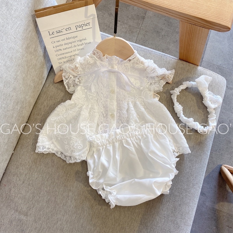 Váy viền ren cho bé gái