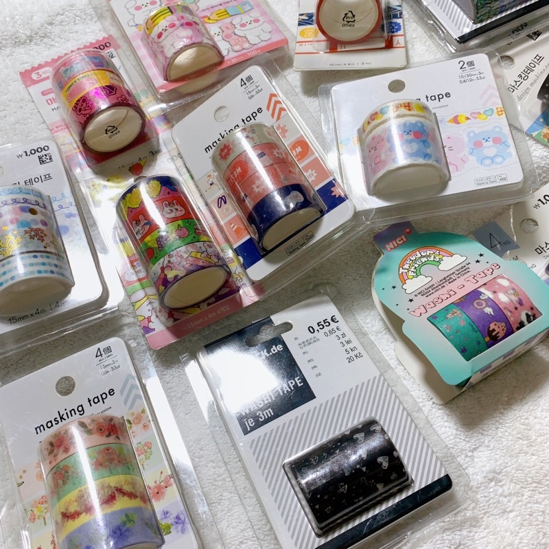 Băng keo washi tape sản xuất dư tồn kho Daiso và các thương hiệu riêng