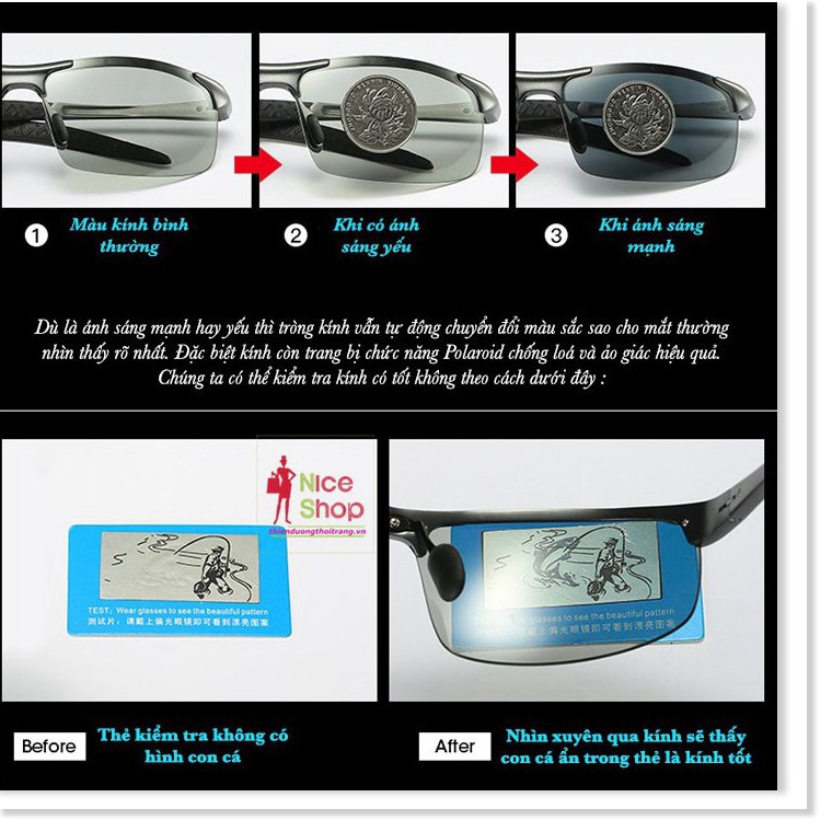 Mắt kính Perfe phân cực đổi màu chống tia uv hiệu quả | BigBuy360 - bigbuy360.vn