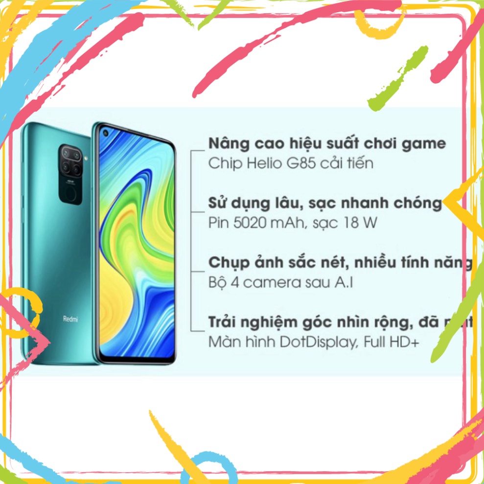 Điện thoại Xiaomi Redmi Note 9  - Hàng Chính Hãng Mới 100%  HÀNG CHÍNH HÃNG