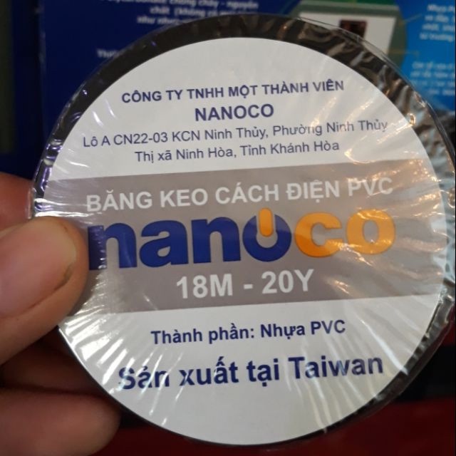 ✅ CHÍNH HÃNG ✅ Băng keo điện. Băng keo đen thương hiệu NANOCO nhựa PVC siêu dính