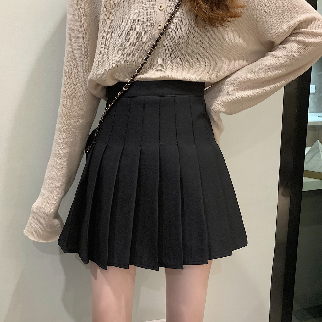 Váy ngắn tennis xếp ly màu trơn học sinh bạn nữ dễ thương TENNISCC