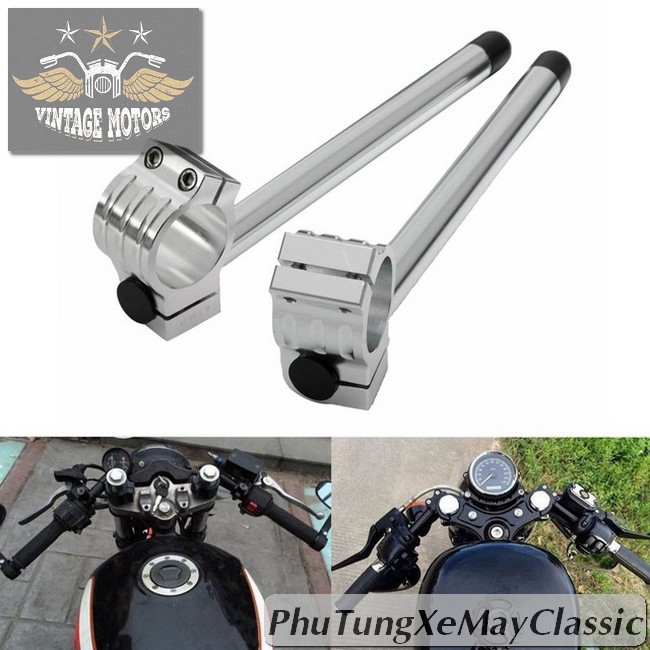 GHI ĐÔNG CLIP-ON ĐỘ CAFE RACER - Ghi đông clip-on độ Cafe racer nhôm CNC Nguyên khối 45mm lắp cho thụt USD