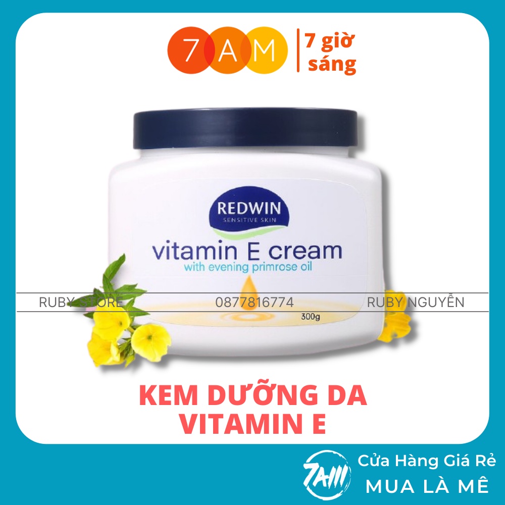 Kem Dưỡng Da Vitamin E 300g và Tinh Dầu Hoa Anh Thảo Giúp Da Mềm Mịn Sáng Bóng Căng Mịn Cho Mọi Lứa Tuổi Redwin Úc