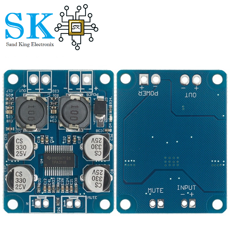 Bảng Mạch Khuếch Đại Âm Thanh Kỹ Thuật Số DC8-24V TPA3118 PBTL 60W 1X60W 4-8 Ohm Thay Thế TPA3110