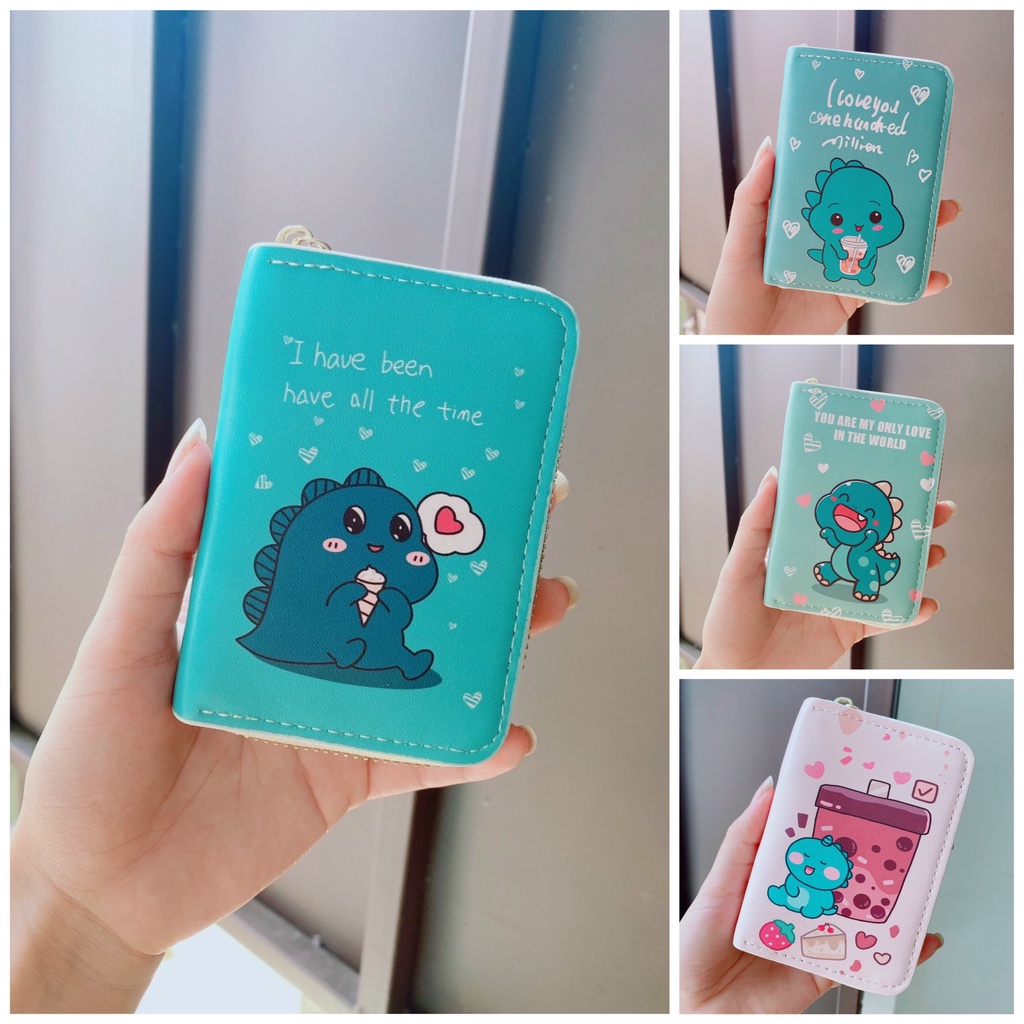 Ví Mini Họa Tiết Dễ Thương Tone Xanh Lá Siêu Xinh Mẫu Mới Hot