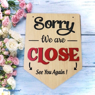 Bảng Gỗ - Mẫu Open - Close (Tiếng Anh)