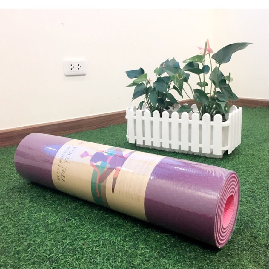 Thảm tập TPE YOGA MAT cao cấp Bstar 6mm 2 lớp - Tím