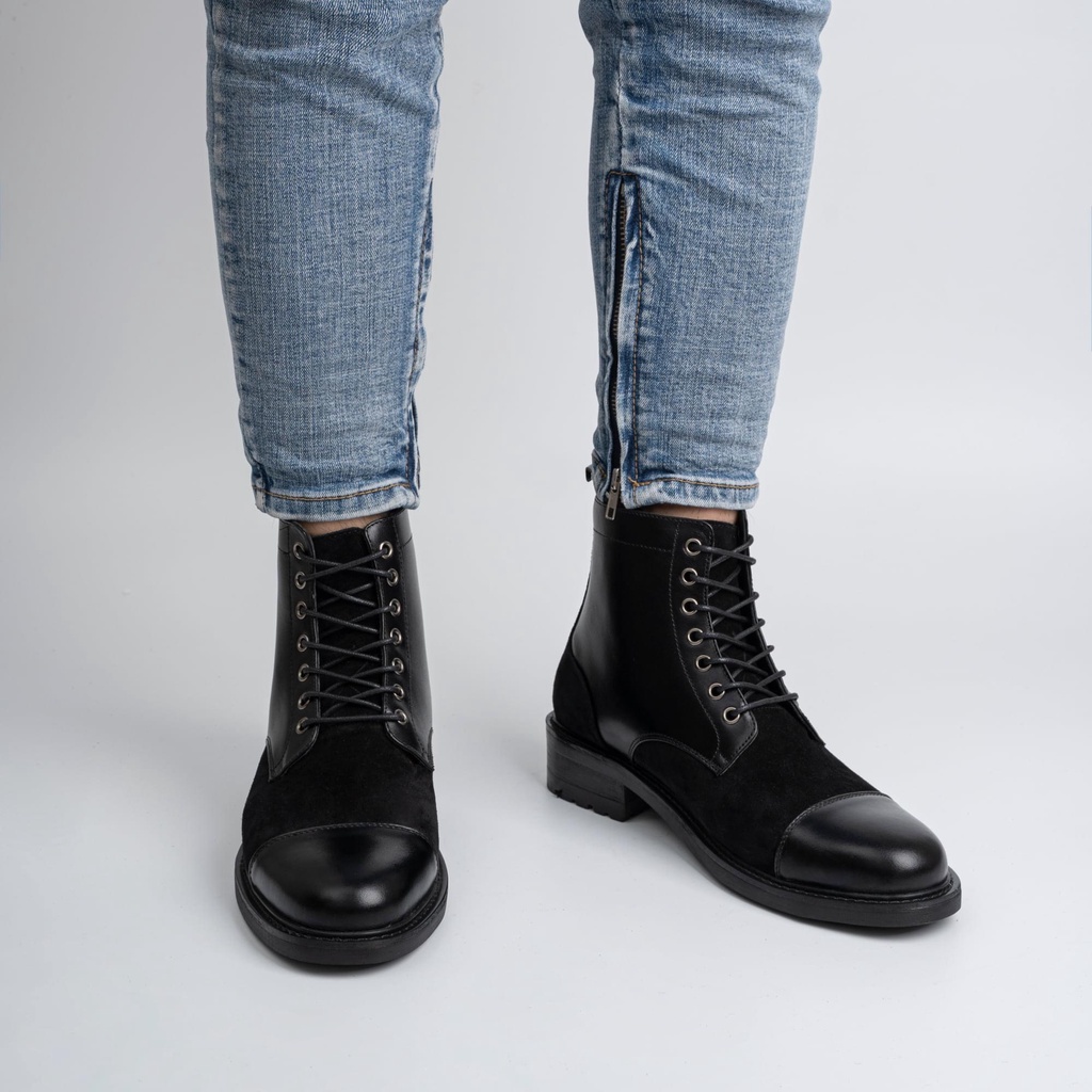 Giày cao cổ Ankle boots Da bò nhập khẩu