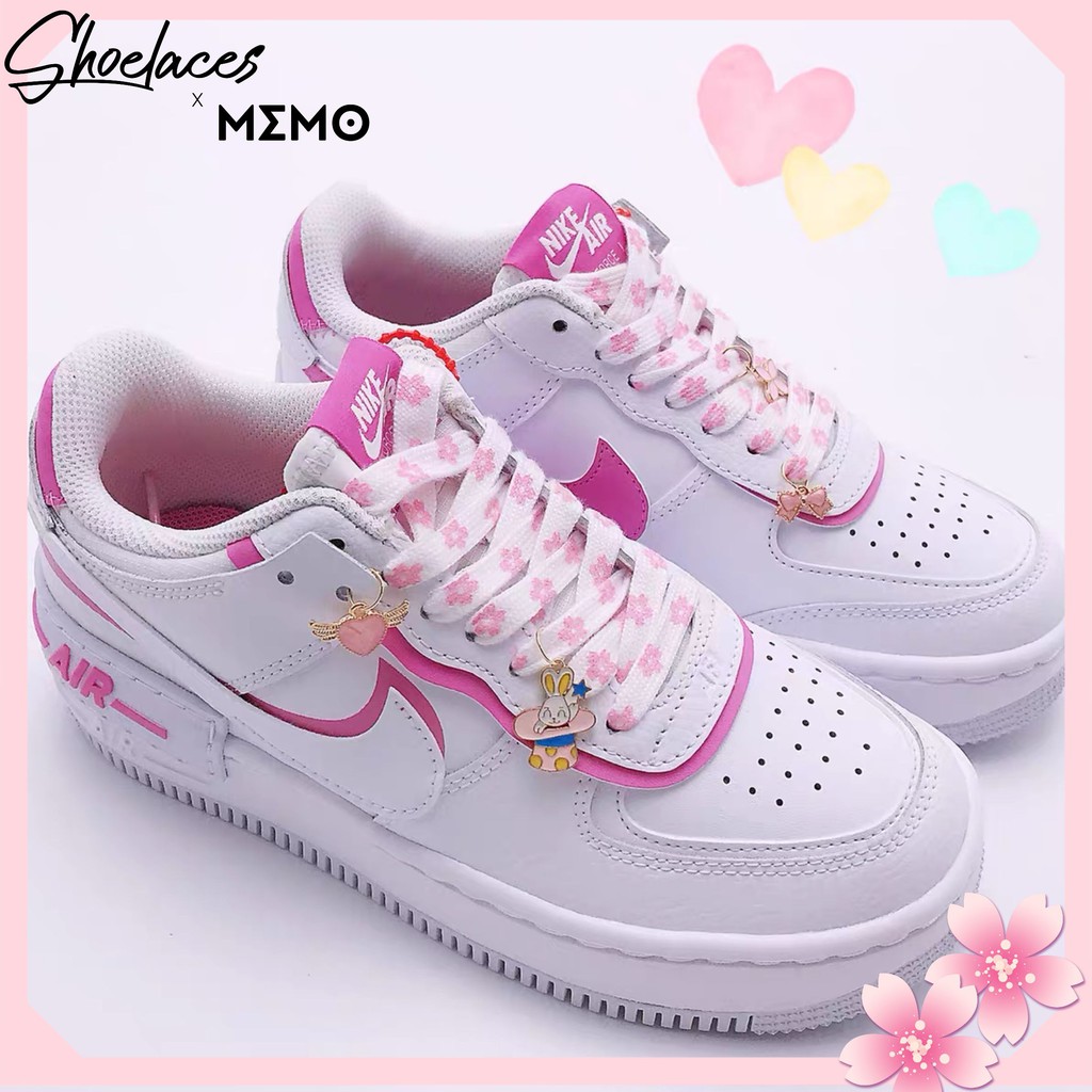 Dây Giày Custom AF1 Sakura Hồng - Combo Custom Nike AirForce 1 Bản Đẹp