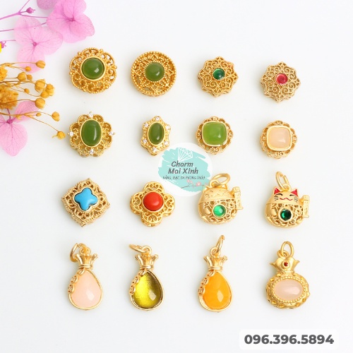 (MVĐ) Giọt Nước, Mèo Treo - phụ kiện xâu vòng tay nam nữ, charm phối vòng tay phong thuỷ handmade tự làm